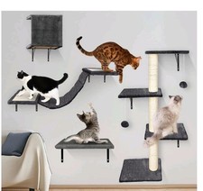  Cat Climbing Frame Set, 4 in 1 Stable Cat Wall Furniture Set, Cat Tree House