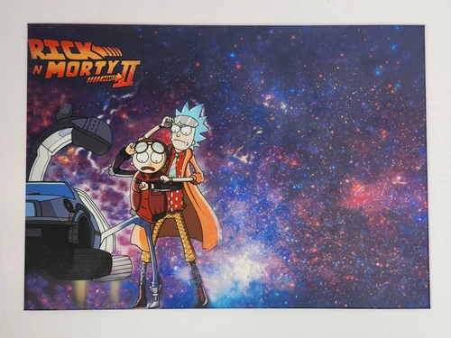 Rick and Morty Part II Deloreon Displate Metal Printed Sign Gold Series 1 of 10