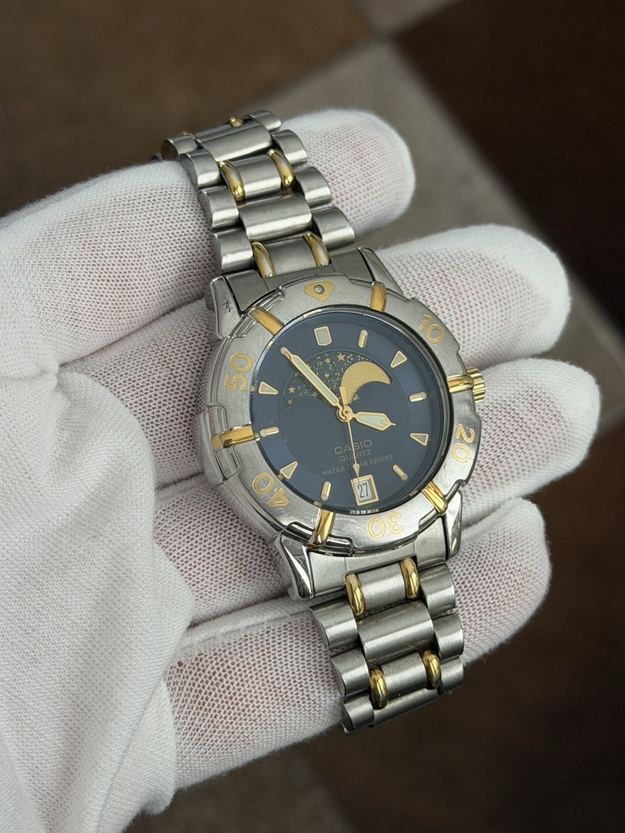 Rare Vintage Casio Moon Phase MD-717 Men's Quartz Sports Watch JDM
