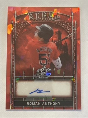 2024 Leaf Trinity Roman Anthony Steel Red Crystals Auto /3