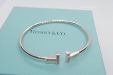 NewTlfanyCoTWire Bangle Bracelet 18k rose Gold Diamond Size small