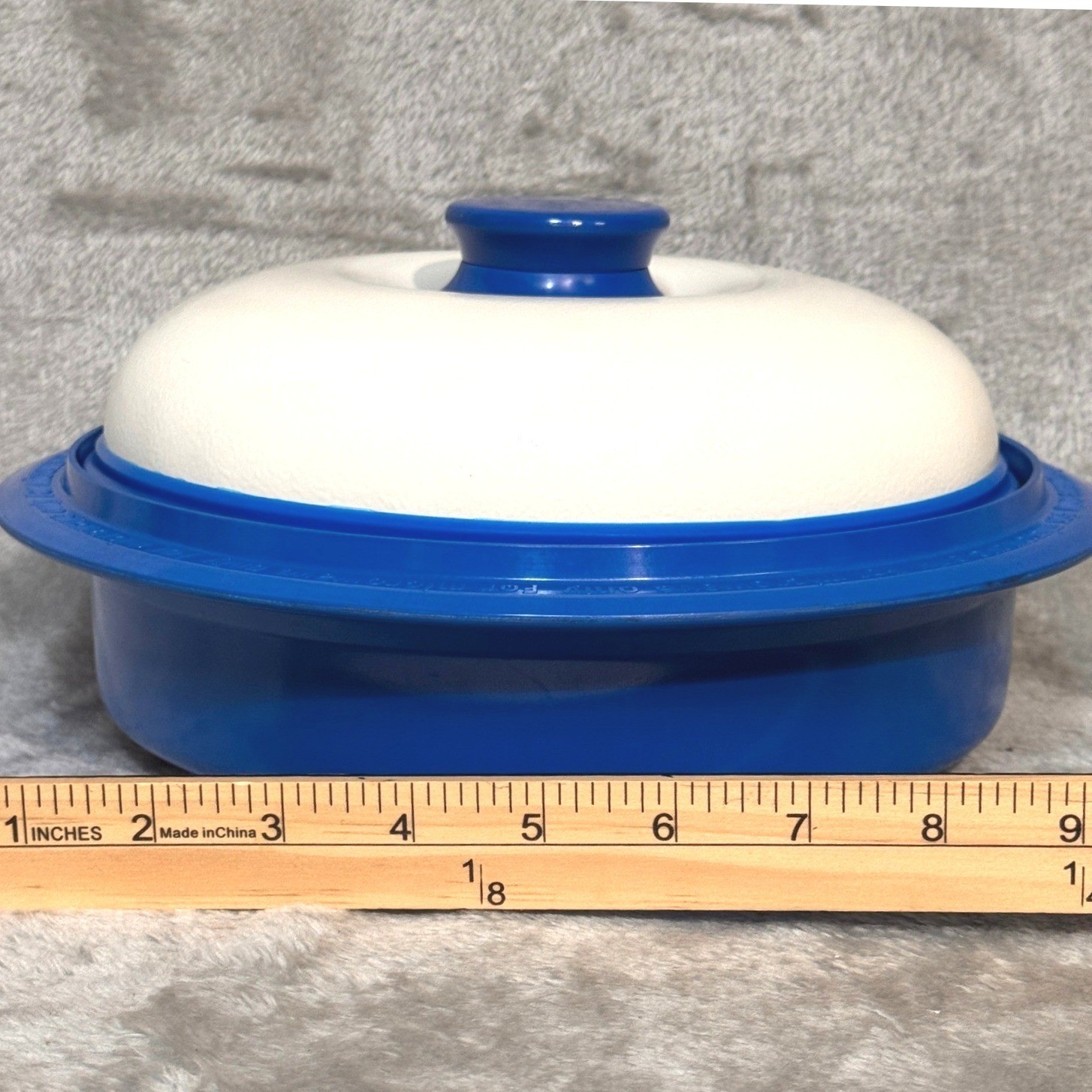 Range Mate Microwave Cooker Blue & White With Lid & Recipe Booklet EUC