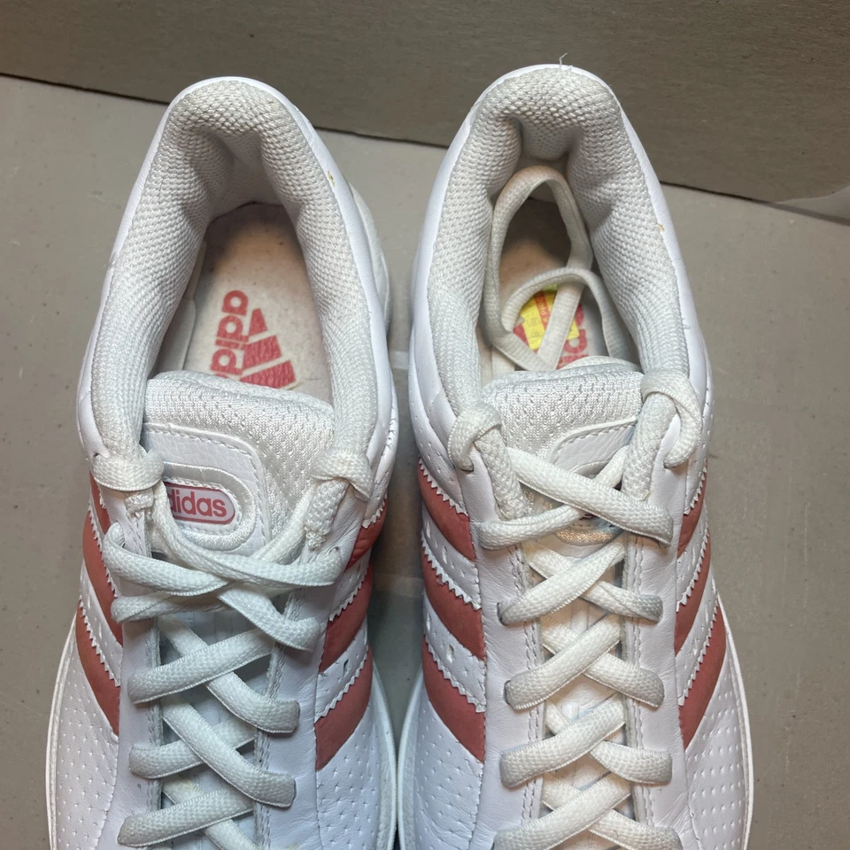 Usado x1 Adidas Mujer Tenis Zapatos Talla 9 Blanco Coral Rayas Sistema de Torsión Foto 3 de 4