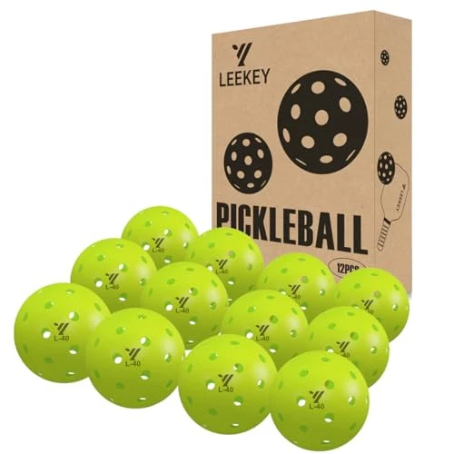 Pickleball Balls- 40 Hole Outdoor Pickleballs,4/12 Pack Pickleballs Set with