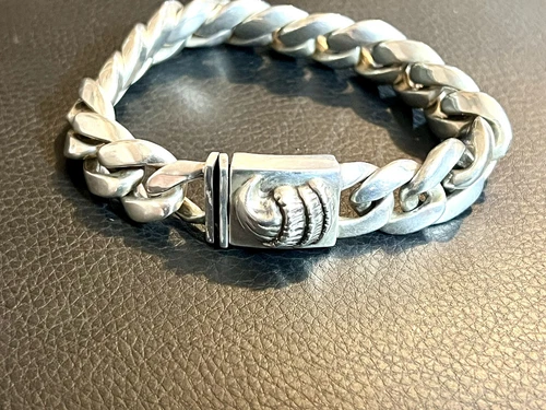 CHROME HEARTS Bracciale Catena Artiglio Argento Sterling Autentico Cuori Cromati