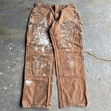 Vintage carhartt PAINTED brown double knee work wear carpenter pants