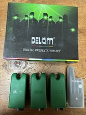 Delkim Txi D Bite Alarms X3 with Receiver Green Presentation Set