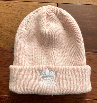 Adidas Women's Adicolor Cuff Beanie Bliss Pink White Trefoil One Size