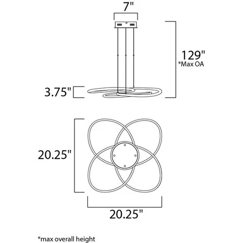 ET2 E24132-PC Coaster 1-Light 20.25" Wide Polished Chrome Pendant Light - Picture 2 of 2