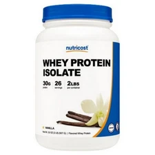 Whey Protein Isolate Powder Vanilla 2 Lbs By Nutricost