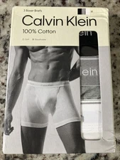 Calvin Klein Boxer Brief Mens Medium Black Gray White 3-Pack 100% Cotton
