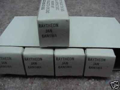 SLEEVE OF 5 RAYTHEON 6AN5 TUBES
