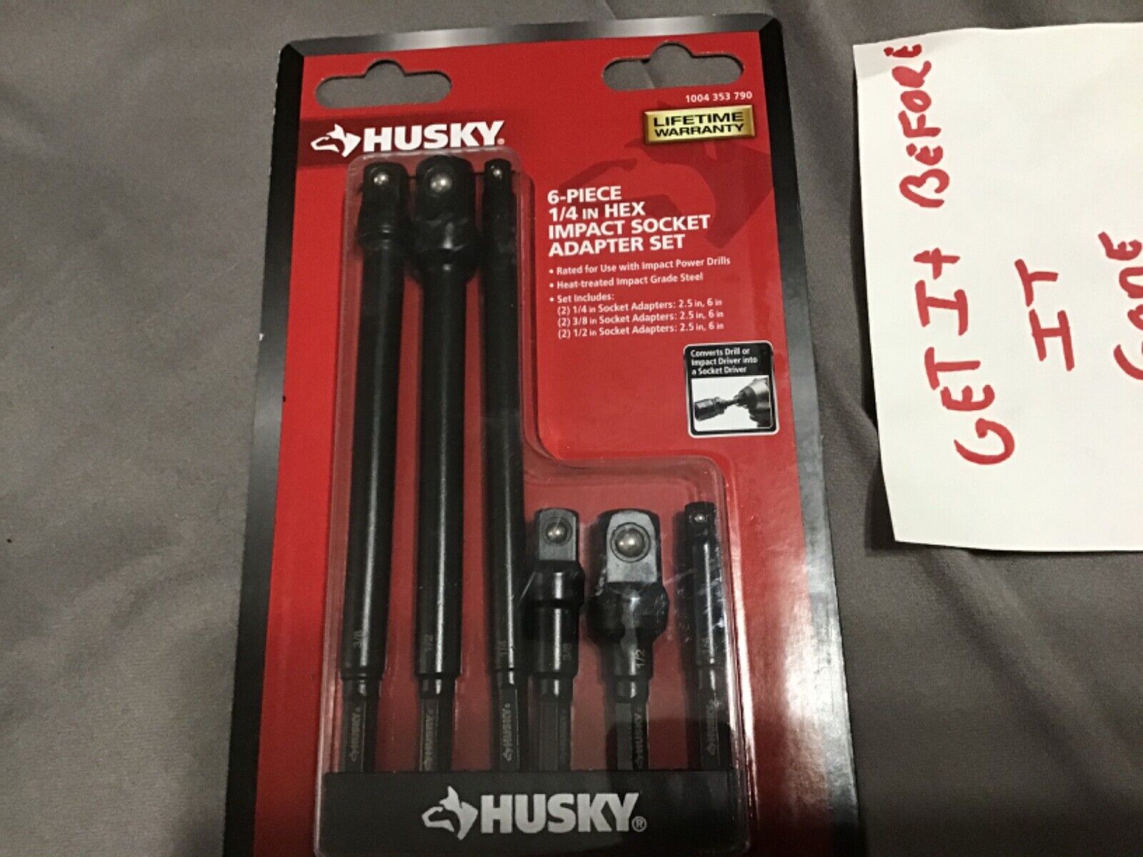 Husky 6-Piece 1/4 in. Hex Impact Socket Adapter Set