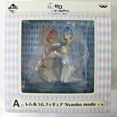 Re Zero Rem Ram Nyanko Mode Figure Cat Costume Pink Blue Ichiban
