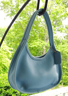 Coach RARE MINI 9027 Sky Blue Leather Ergo Shoulder Bag | eBay