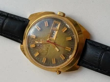 Vintage RARE BEAUTIFUL WATCH CHAIKA AU 10 GOLD PLATED 17 JEWELS 2628 H NR DAY D