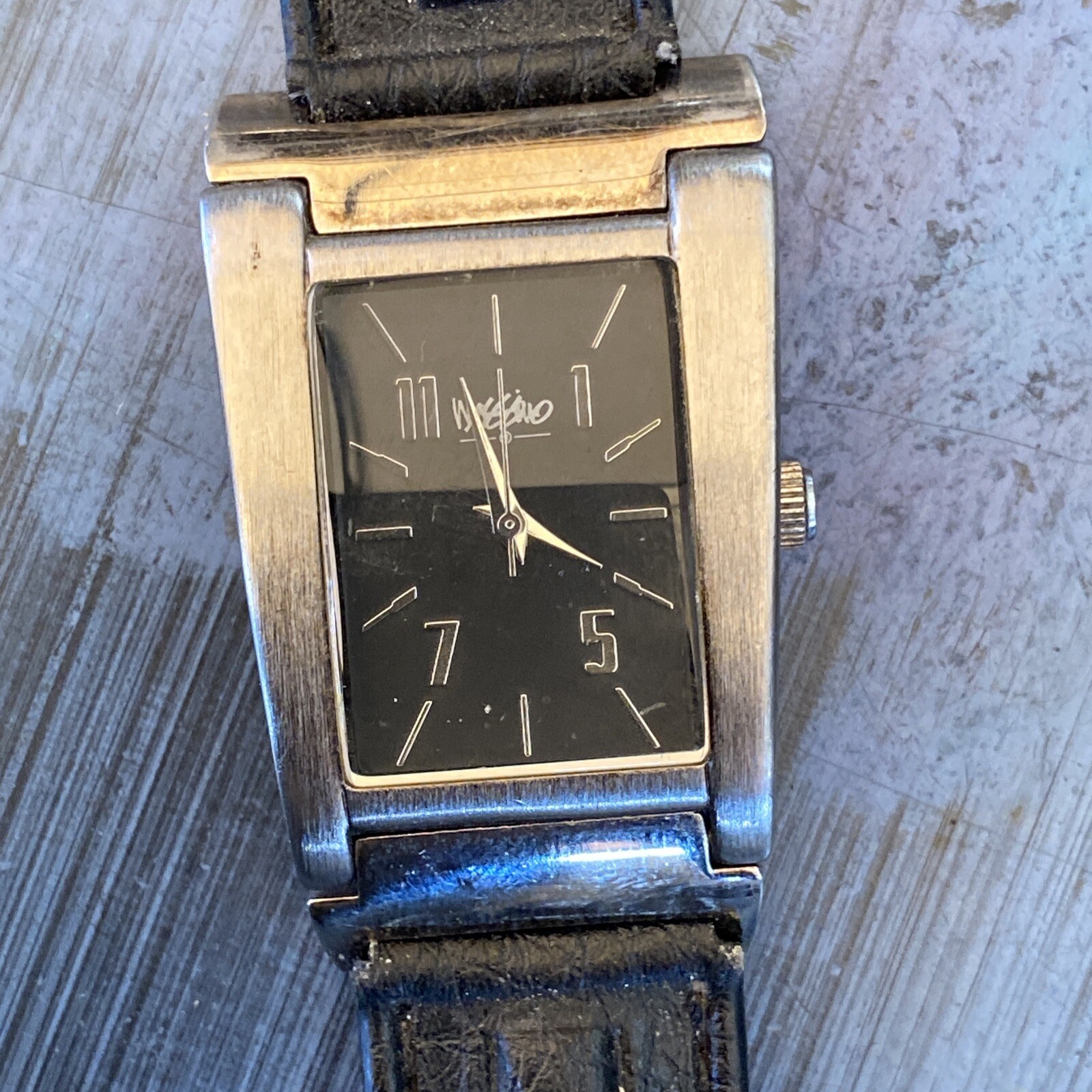 Mossimo Black Dial Silver Tone Rectangle Case Bla… - image 9