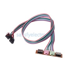 NEW 2 USB PC Computer Case Front Panel USB Audio Port Mic Earphone Cable 6.8cm