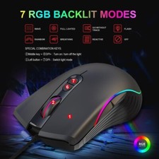 New Glowing RGB Gaming Mouse Gaming Wired Mouse 6400 dpi 