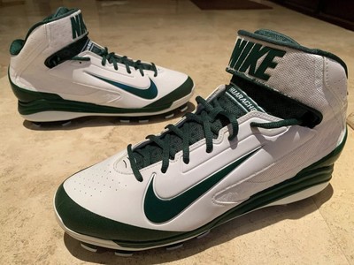 green baseball cleats molded