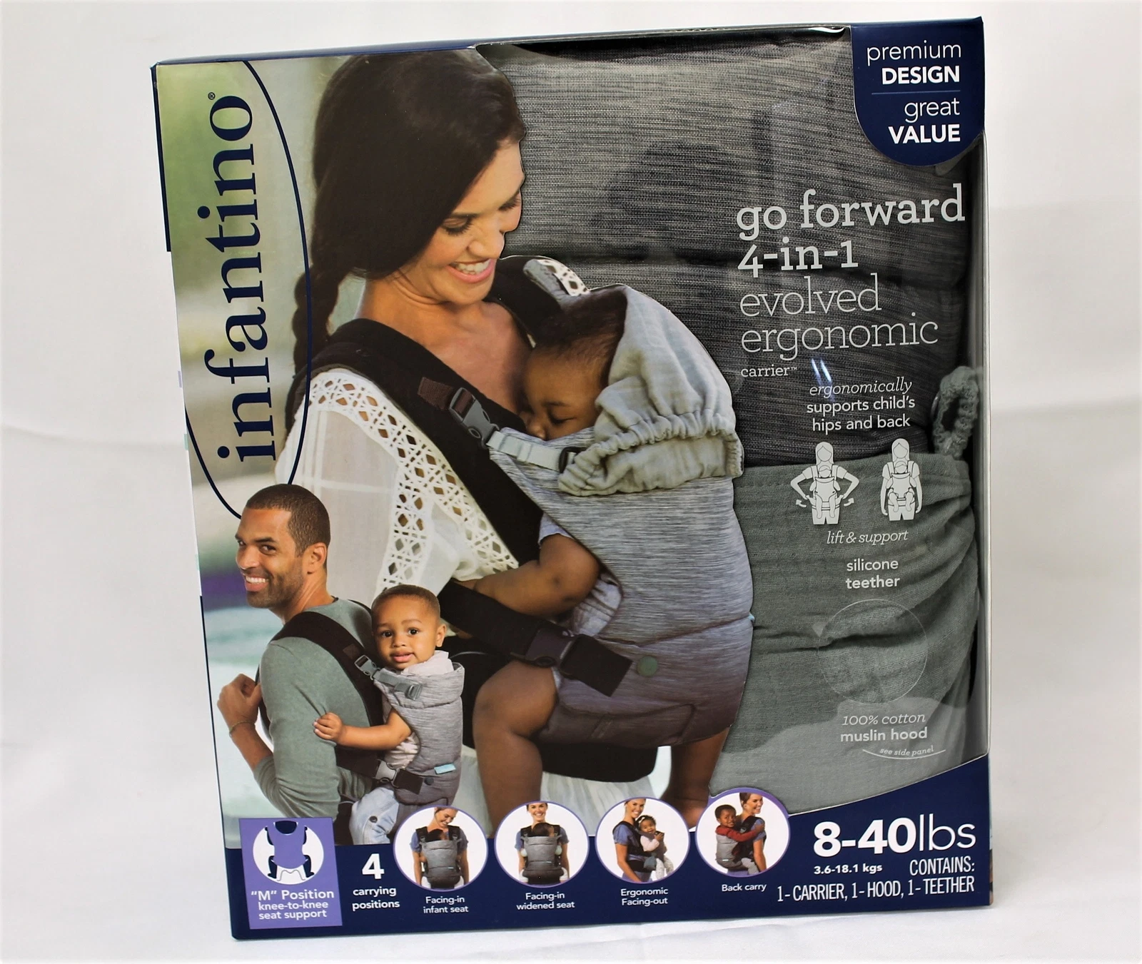 INFANTINO Go Forward 4-in-1 Evolved Ergonomic Carrier 8-40lbs