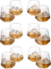 Set of 12 Crystal Whiskey Glasses 13.5oz Old Fashioned Drinkware Heavy Base New