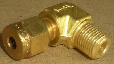 PNEUMATICS B-4M0-2-2 SWAGELOK BRASS TUBE FITTING MALE ELBOW 4MM TUBE OD 1/8'' NPT