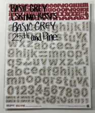Basic Grey 12 x 12 Alpha Sticker Sheet-25th & Pine or Eskimo Kisses Read DESCR