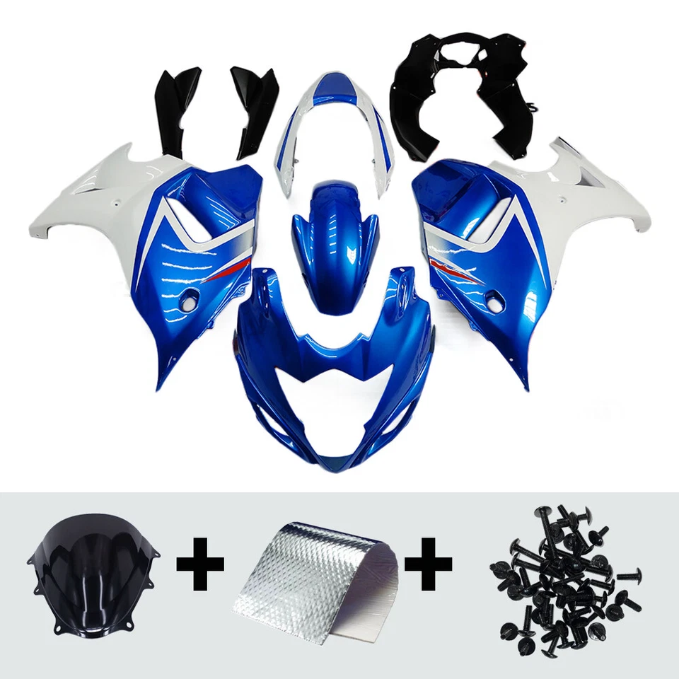 Blue White Fairings Plastic Kit for 2008-2013 GSX650F 650 katana Suzuki Bodywork Foto 2 de 4