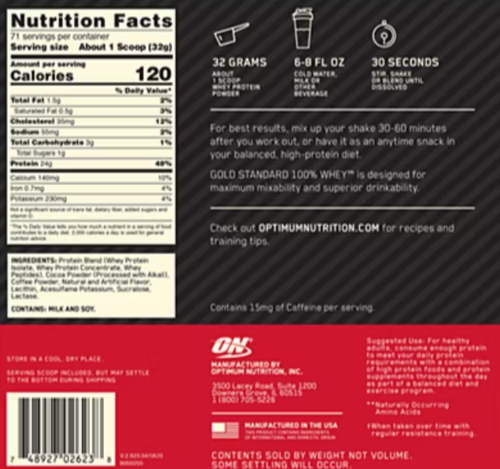 GOLD STANDARD 100% WHEY Protein Powder
