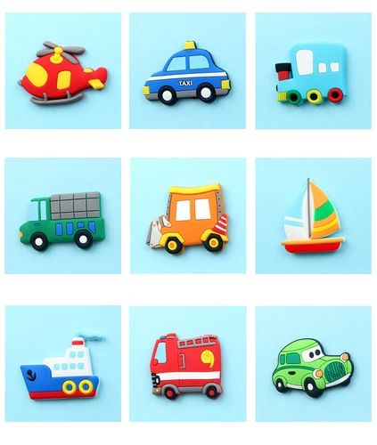 Cute Cartoon 8 Pcs Soft Kids Education Cars Fridge Magnets Whiteboard Sticker - Picture 6 of 7