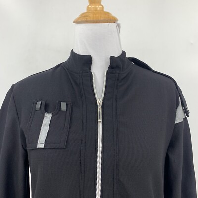 Jamie Sadock Jacket Womens Small Black Full Multi Zip Sleeves