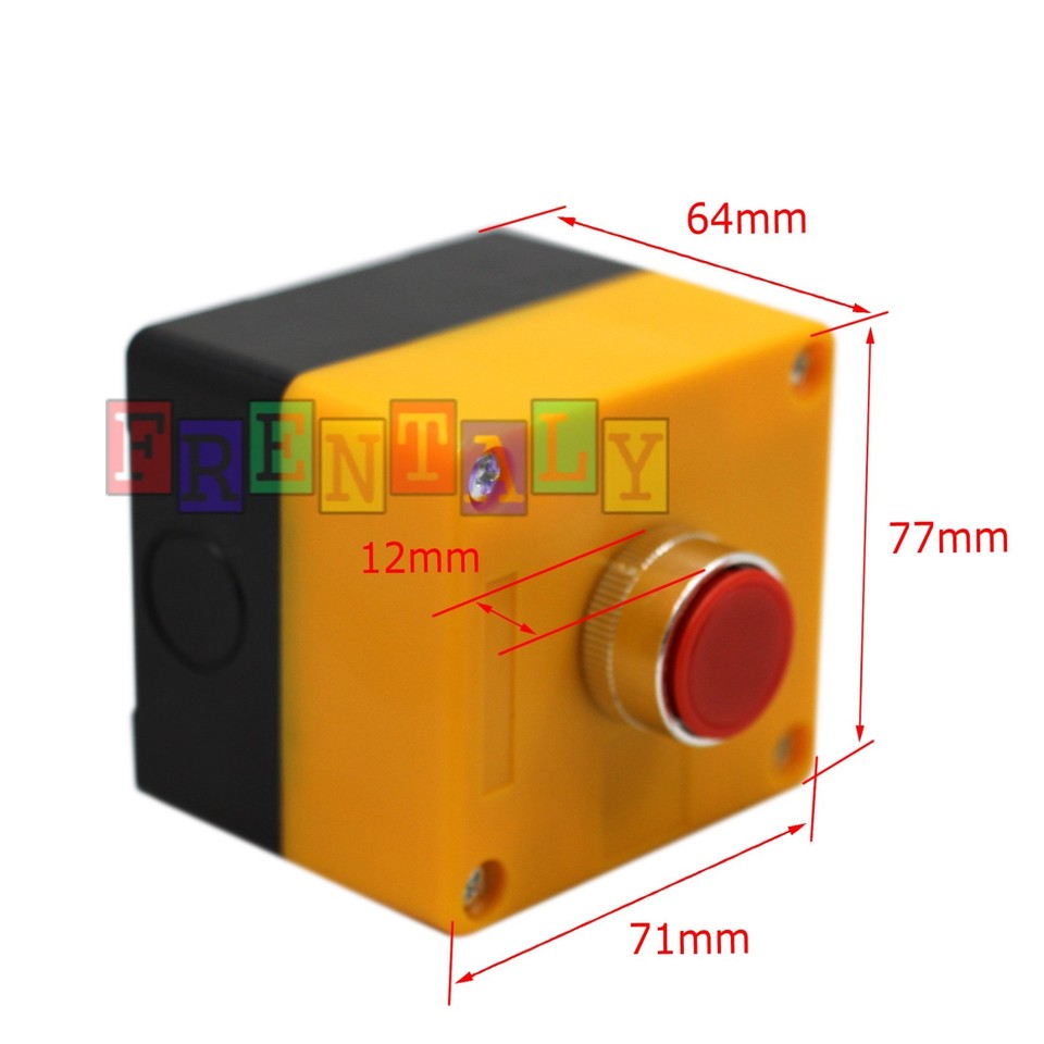 Cased Box Push Button RED GREEN Switch Momentary On/ OFF Heavy Duty ...