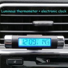 Car mini LED digital thermometer Electronic clock can be hung and glued