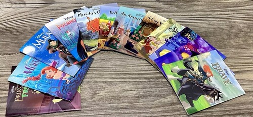 12 Disney Bedtime Story Books Various Scholastic Mermaid Mulan Beauty Snow White - Picture 8 of 18