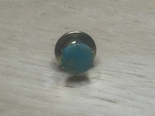 Vintage Green/Blue Stone Gold Tone Tie Tack Pin with Back.