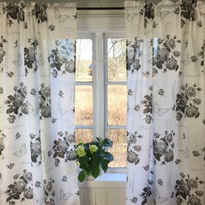 Vorhang Rosalie Grau Gardine 2 X 115x240 Lillabelle Shabby Curtain Landhaus Ebay