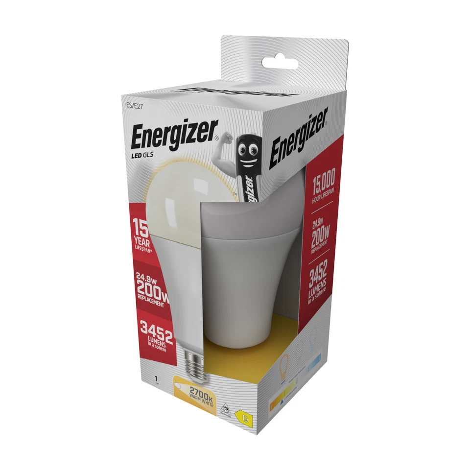 10x 24.9W (=200W) Energizer Large 110mm GLS ES E27 LED Light Bulb Lamp 2700K - Image 3 of 3