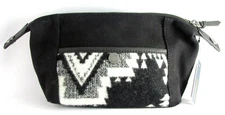 Pendleton Rock Point Travel Pouch Bag 10x5x3 Black White Woven Detail NEW