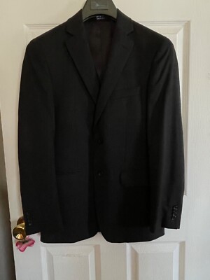 MARC ANTHONY 100% wool black suit, subtle stripe pattern, jacket42R, pants30/30