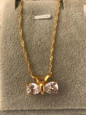18k Gold layered Crystal Butterfly Necklace QQJ62