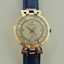 LeCoultre 18k Gold 33mm 1950s Mens Manual Hand Wind Art Deco Dress Watch RA649B