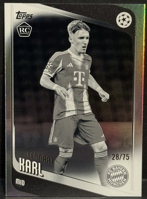 2025-26 Topps UEFA CC Bayern Munich RC Lennart Karl Black & White 