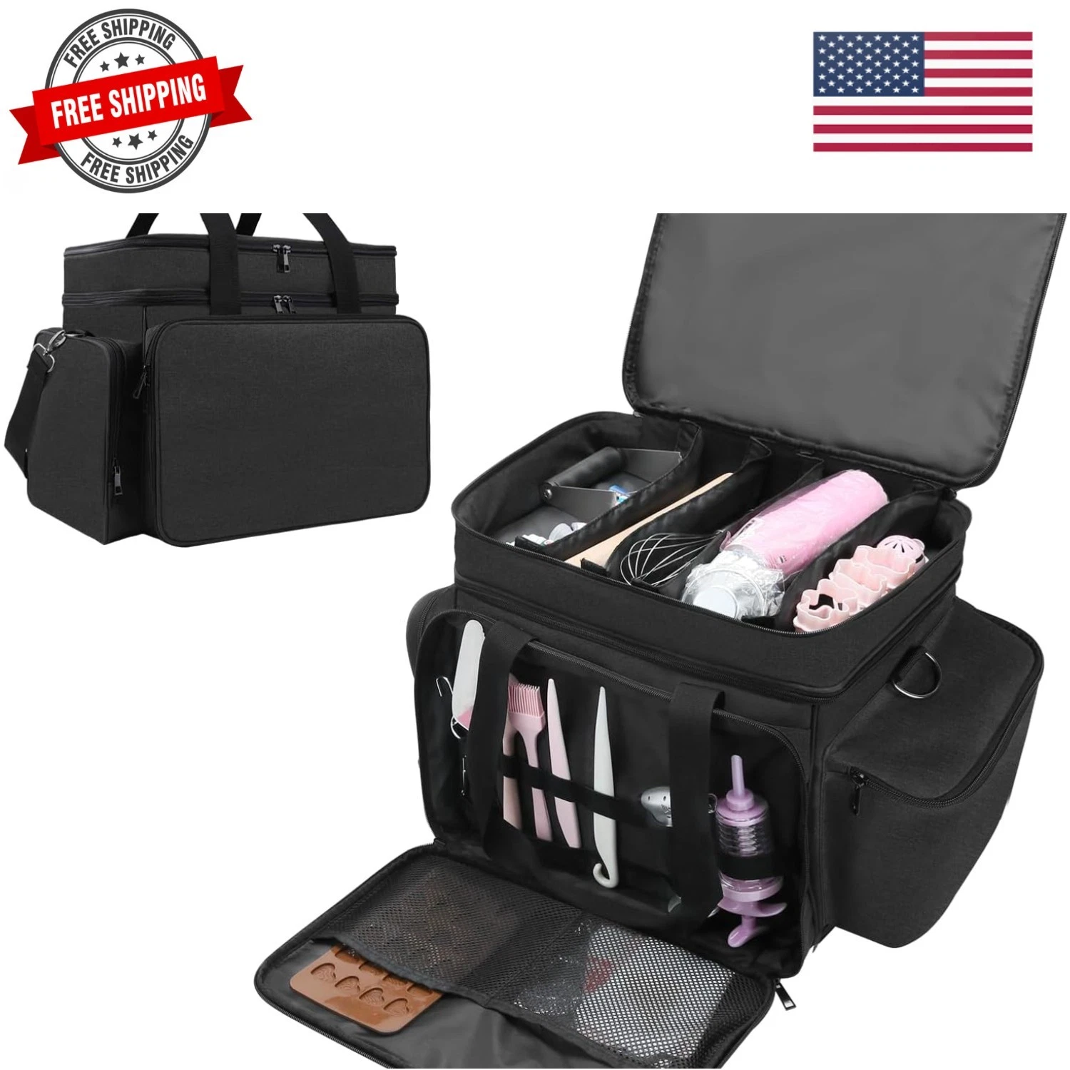 Baking Supplies Storage Bag for Bakers/Pastry Chefs, Cake Decorating Tool Cad...