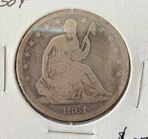 1861-S Seated Liberty Half Dollar Good Condition