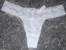 NeW Vs lace trim thong Panty Size small White