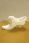 Vintage 1957-1971 Fenton Hobnail White Milk Glass Cat Head Slipper Shoe