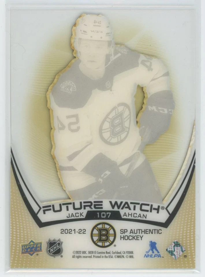2021-22 SP Authentic Future Watch Acetate Jack Ahcan Boston Bruins #107 - Image 2 of 2