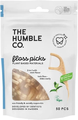 THE HUMBLE CO. The Humble Co Dental Floss Picks Mint Flavour Vegan Cruelty-Free Eco Friendly