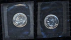TWO 1964 90% SILVER PROOF ROOSEVELT DIMES  ~ IN ORIGINAL CELLOPHANE